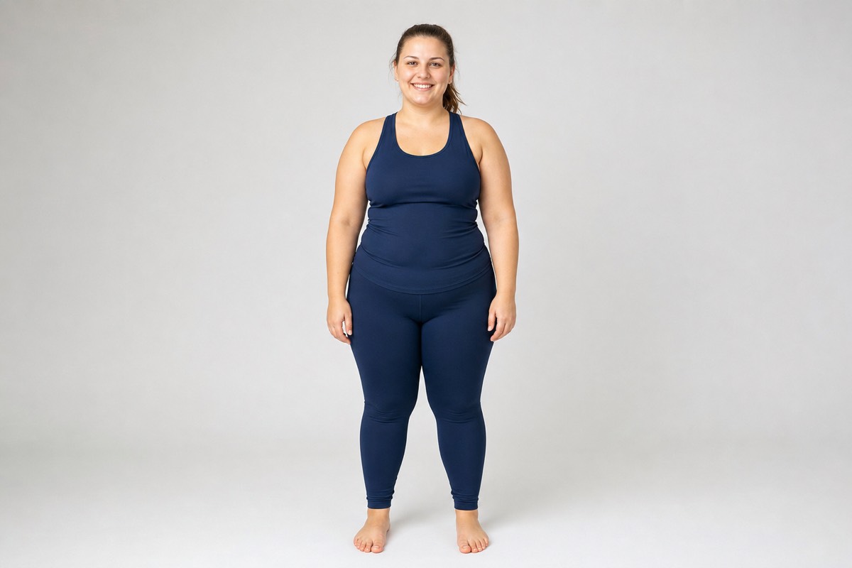 Client before a customized weight loss and wellness program